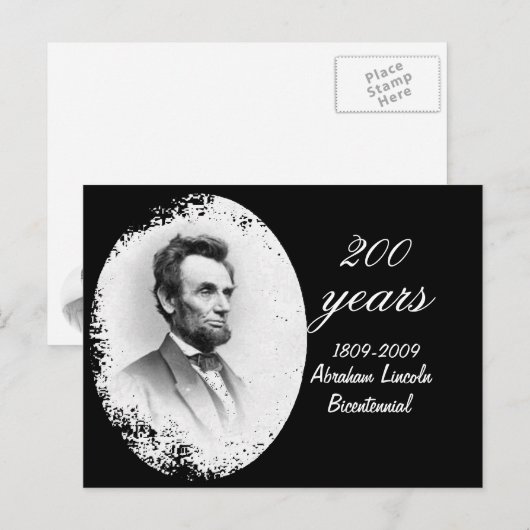 Abraham Lincoln tweehonderdjarig jubileum Briefkaart (Voorkant / Achterkant)
