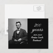 Abraham Lincoln tweehonderdjarig jubileum Briefkaart (Voorkant / Achterkant)