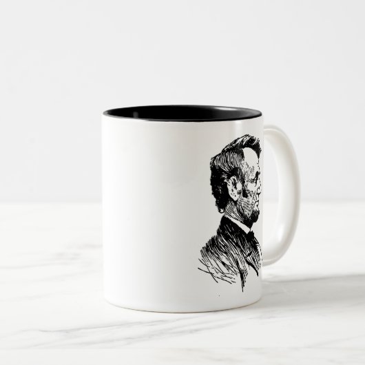 Abraham Lincoln Tweekleurige Koffiemok (Voorkant rechts)
