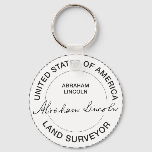 Abraham Lincoln US Land Surveyor Seal Sleutelhanger (Voorkant)