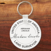 Abraham Lincoln US Land Surveyor Seal Sleutelhanger (Voorkant)