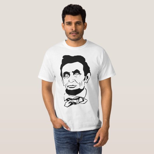 Abraham Lincoln Vector Screenprint T-shirt (Voorkant volledig)