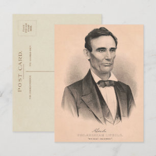 Abraham Lincoln Verkozen President 1860 Lithograaf Briefkaart