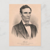 Abraham Lincoln Verkozen President 1860 Lithograaf Briefkaart (Voorkant)