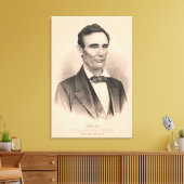 Abraham Lincoln Verkozen President 1860 Lithograaf Canvas Afdruk (Insitu (Woonkamer))