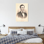 Abraham Lincoln Verkozen President 1860 Lithograaf Canvas Afdruk (Insitu (Slaapkamer))