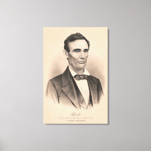 Abraham Lincoln Verkozen President 1860 Lithograaf Canvas Afdruk (Voorkant)