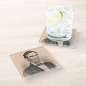 Abraham Lincoln Verkozen President 1860 Lithograaf Glazen Onderzetter (Schuin)