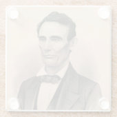 Abraham Lincoln Verkozen President 1860 Lithograaf Glazen Onderzetter (Achterkant)