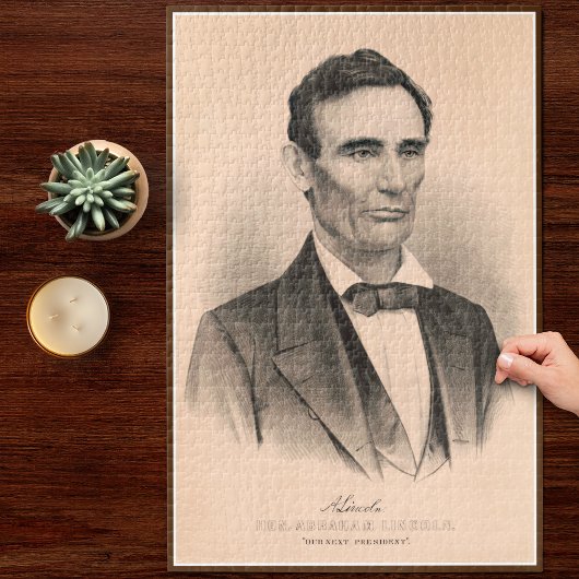 Abraham Lincoln Verkozen President 1860 Lithograaf Legpuzzel