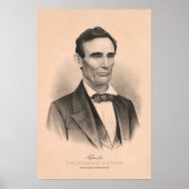 Abraham Lincoln Verkozen President 1860 Lithograaf Poster (Voorkant)