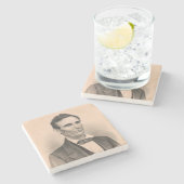 Abraham Lincoln Verkozen President 1860 Lithograaf Stenen Onderzetter (Zijkant)