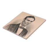 Abraham Lincoln Verkozen President 1860 Lithograaf Tegeltje (Zijkant)