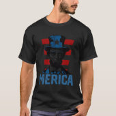 Abraham Lincoln vierde 4 juli Amerikaanse vlag U T-shirt (Voorkant)