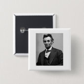 Abraham Lincoln Vierkante Button 5,1 Cm (Voorkant /achterkant)