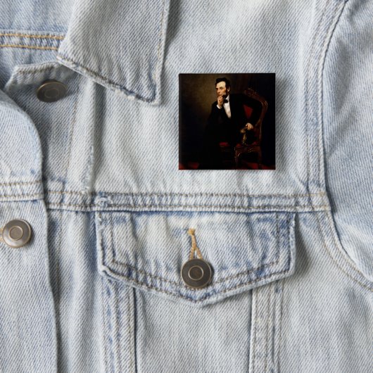 Abraham Lincoln Vierkante Button 5,1 Cm (In situ)