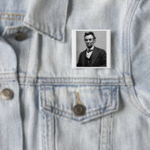 Abraham Lincoln Vierkante Button 5,1 Cm (In situ)