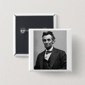 Abraham Lincoln Vierkante Button 5,1 Cm (Voorkant /achterkant)