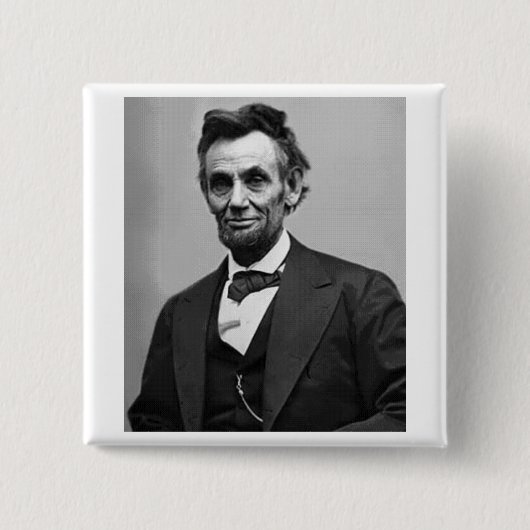 Abraham Lincoln Vierkante Button 5,1 Cm (Voorkant)