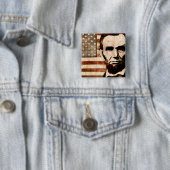 Abraham Lincoln Vierkante Button 5,1 Cm (In situ)
