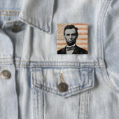 Abraham Lincoln Vierkante Button 5,1 Cm (In situ)