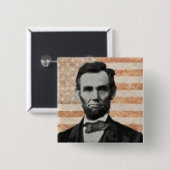 Abraham Lincoln Vierkante Button 5,1 Cm (Voorkant /achterkant)
