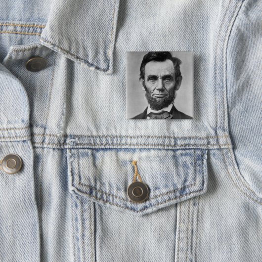 Abraham Lincoln Vierkante Button 5,1 Cm (In situ)