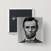 Abraham Lincoln Vierkante Button 5,1 Cm (Voorkant /achterkant)