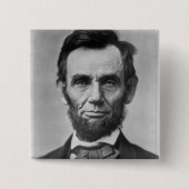 Abraham Lincoln Vierkante Button 5,1 Cm (Voorkant)
