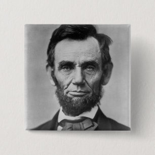 Abraham Lincoln Vierkante Button 5,1 Cm