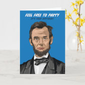 Abraham Lincoln voel je vrij om te feesten verjaar Kaart (Gele Bloem)