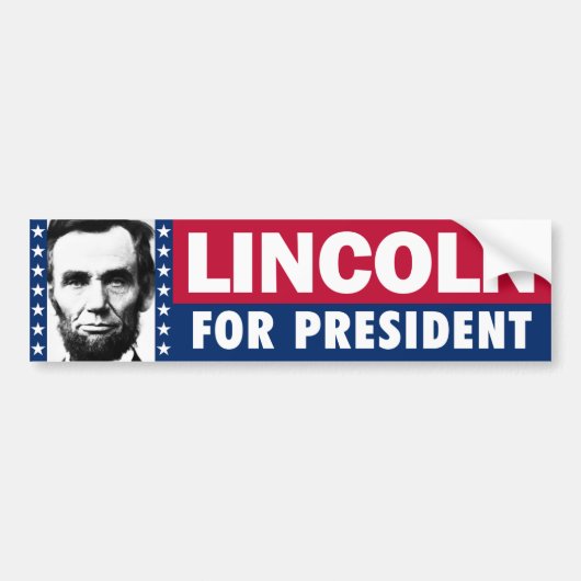 Abraham Lincoln voor President Bumpersticker (Voorkant)