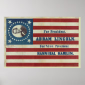 Abraham Lincoln voorzitterschap Campaign Banner Fl Poster (Voorkant)