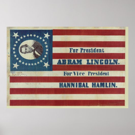 Abraham Lincoln voorzitterschap Campaign Banner Fl Poster (Voorkant)