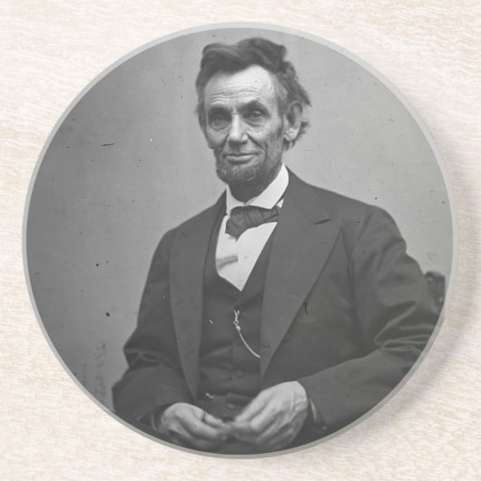 Abraham Lincoln Zandsteen Onderzetter (Voorkant)