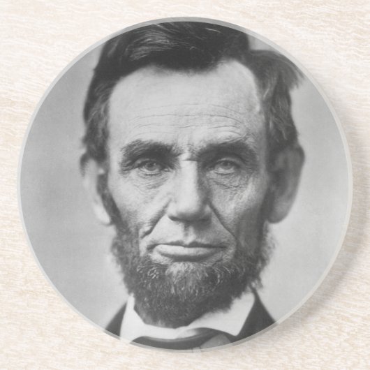 Abraham Lincoln Zandsteen Onderzetter (Voorkant)