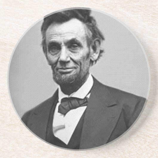 Abraham Lincoln Zandsteen Onderzetter (Voorkant)