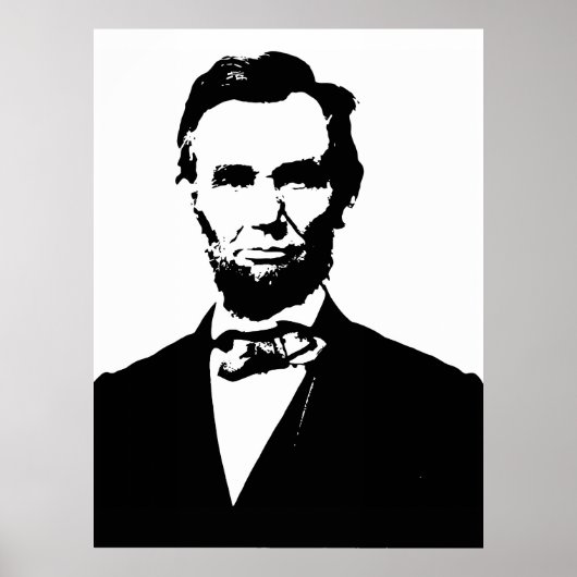 Abraham Lincoln, zwarte en witte vectortekening Poster (Voorkant)