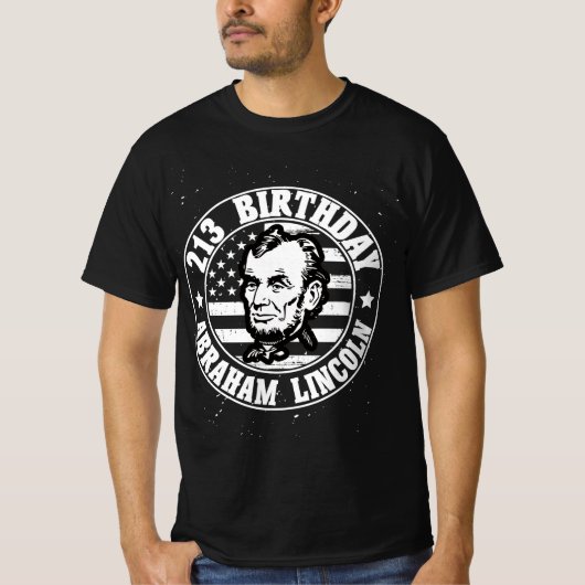 Abraham lincoln's 213th birthday t-shirt (Voorkant)