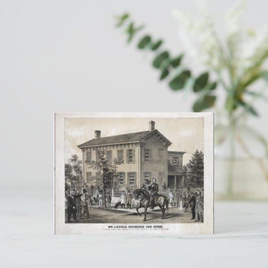Abraham Lincoln's thuis Briefkaart (Staand voorkant)