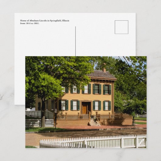 Abraham Lincoln's thuis Briefkaart (Voorkant / Achterkant)