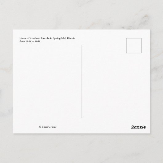 Abraham Lincoln's thuis Briefkaart (Achterkant)