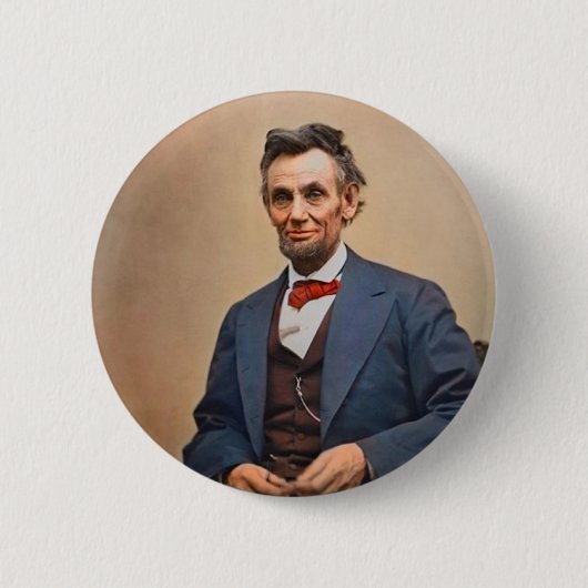 Abraham Lincolon Ronde Button 5,7 Cm (Voorkant)
