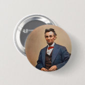 Abraham Lincolon Ronde Button 5,7 Cm (Voorkant /achterkant)