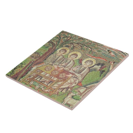 Abraham met engelen (mozaïek) tegeltje (Zijkant)