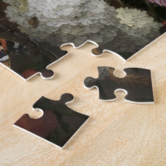 Abraham Mignon - still met bloemen en een Wat Legpuzzel (Zijkant)