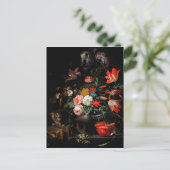 Abraham Mignon The Overdraaid Bouquet. Floral Briefkaart (Staand voorkant)