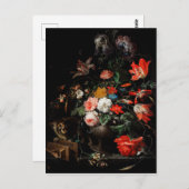 Abraham Mignon The Overdraaid Bouquet. Floral Briefkaart (Voorkant / Achterkant)
