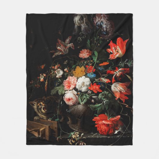 Abraham Mignon The Overdraaid Bouquet. Floral Fleece Deken (Voorkant)