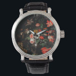 Abraham Mignon The Overdraaid Bouquet. Floral Horloge<br><div class="desc">Abraham Mignon 'The Overdraaid Bouquet' horloge. Florale renaissance kunst.</div>